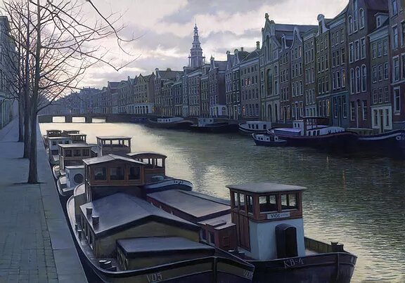 Fine Art by Canal at Twilight