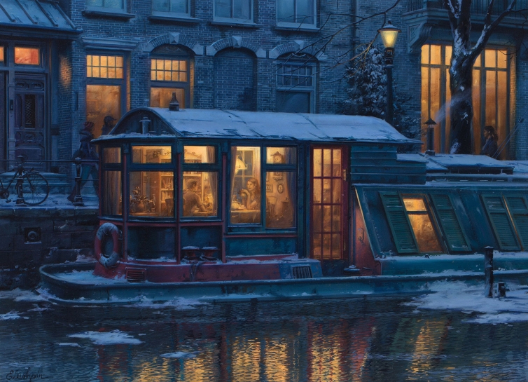 Fine Art by Evening Tea Time by Evgeny Lushpin