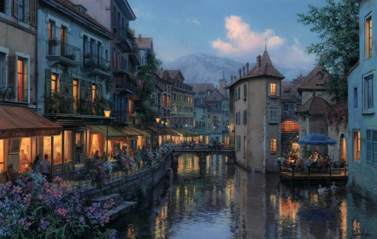 Evening in Annecy by Evgeny Lushpin