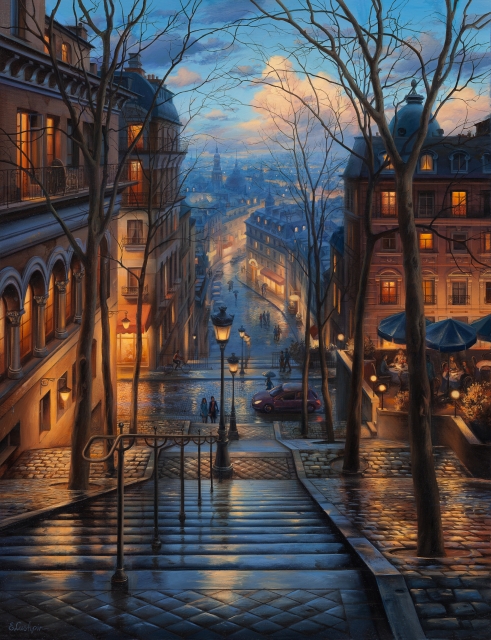 Fine Art by Montmartre Spring by Evgeny Lushpin