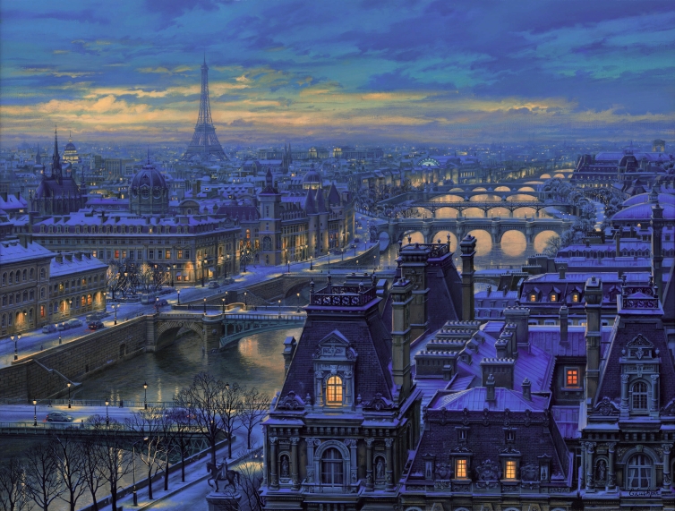 Spanning the Seine by Evgeny Lushpin