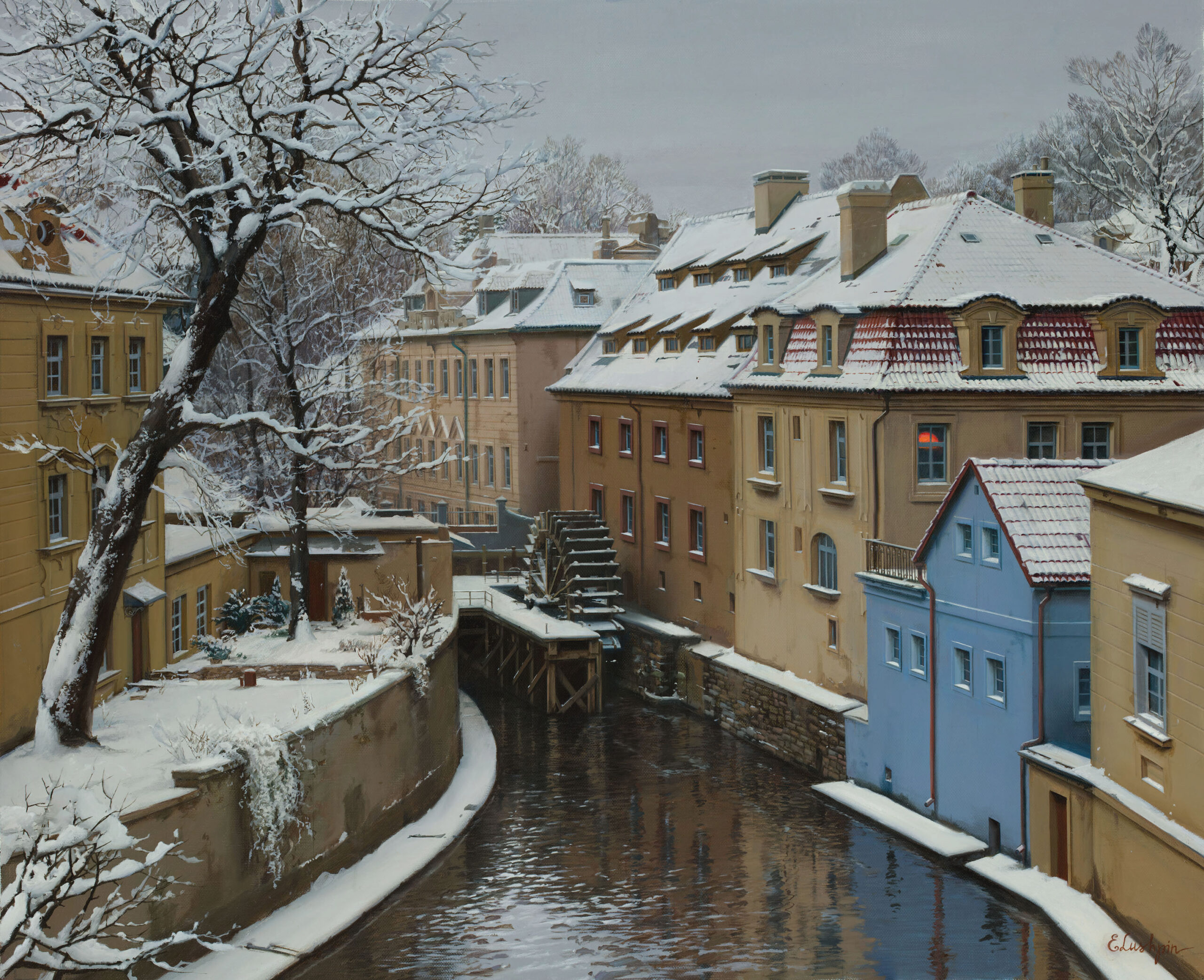 Tranquil Winter Stroll by Evgeny Lushpin