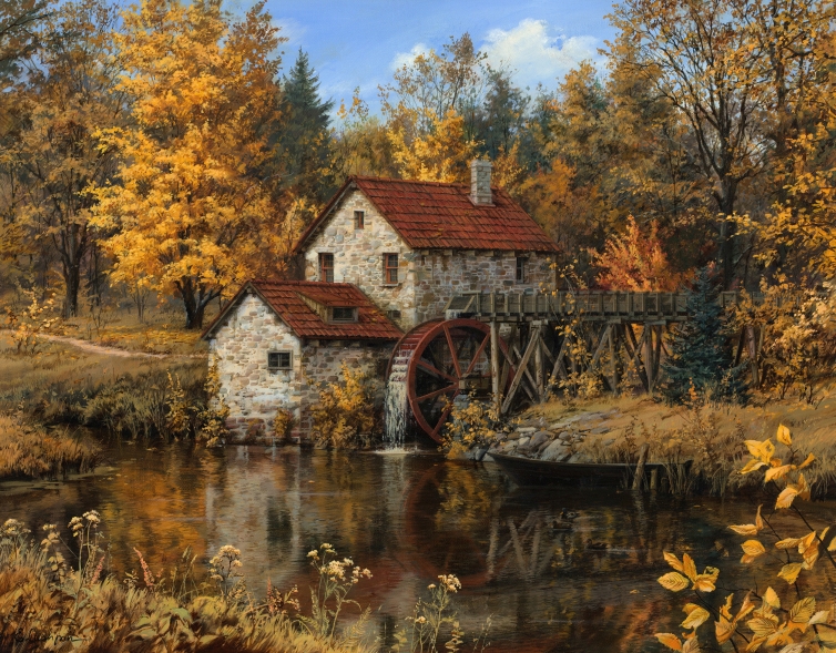 Fine Art by Watermill by Evgeny Lushpin